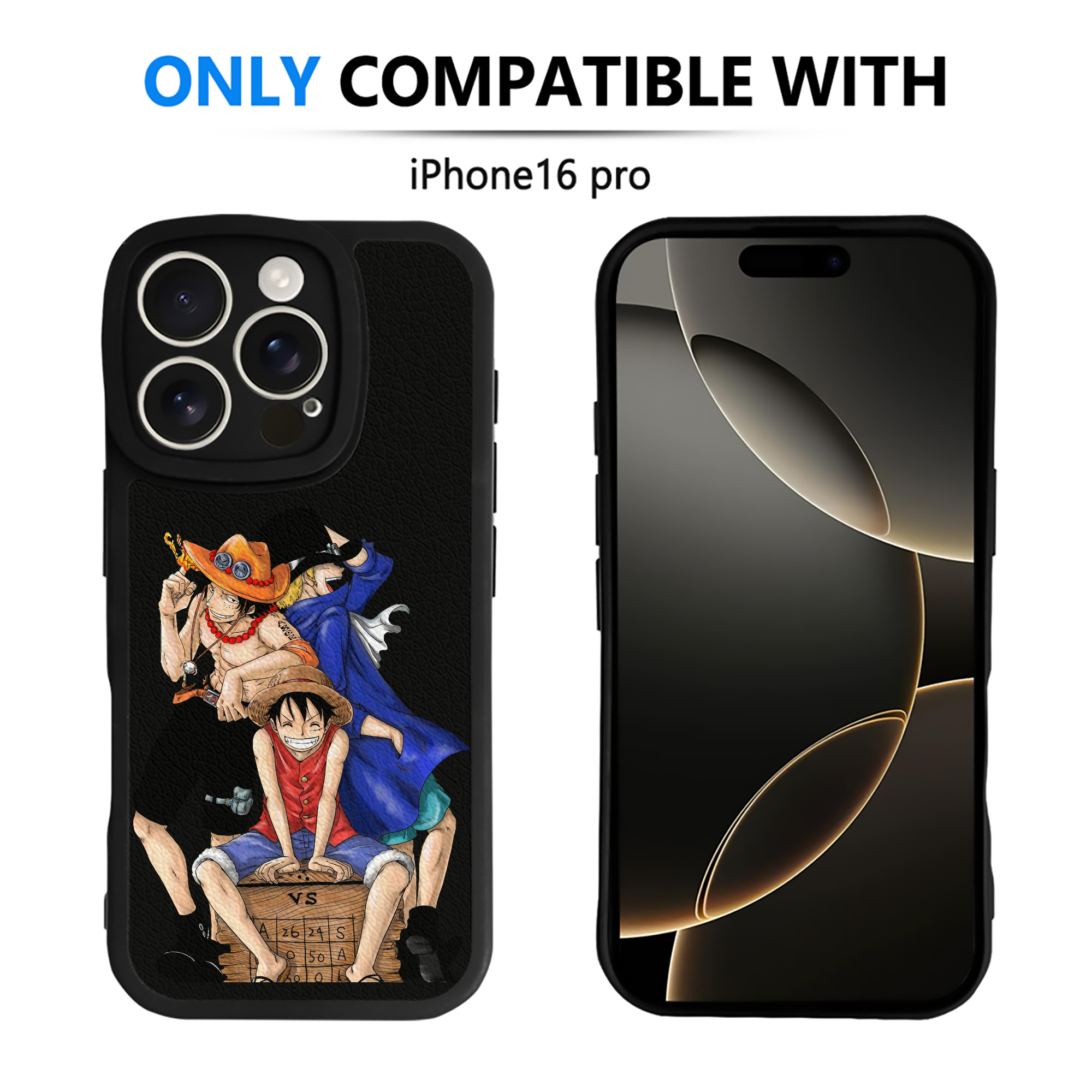 （画像用） ワンピース モンキー・D・ルフィ ONE PIECE Monkey D. Luffy 【iPhone 16シリーズ対応】シリコンスマホケース（レザー調） 材質：シリコン